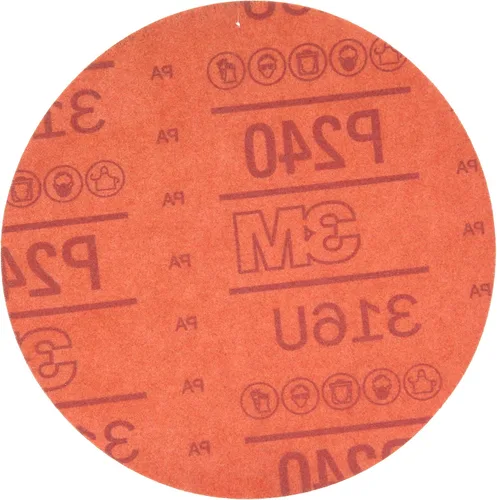 Vista 12 de 3M Hookit 01303 - Disco abrasivo rojo, 5 pulgadas, grano 40+ sin agujero, paquete de 25 para lijado automotriz, lijado de imprimación, lijado