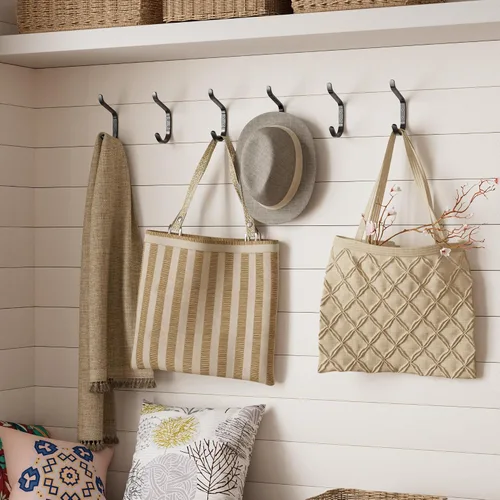 Vista 4 de Paquete de 12 ganchos de pared para colgar abrigos/toallas, colgador de pared para mochila, ropa, sombrero, bolso y puerta, armario, baño