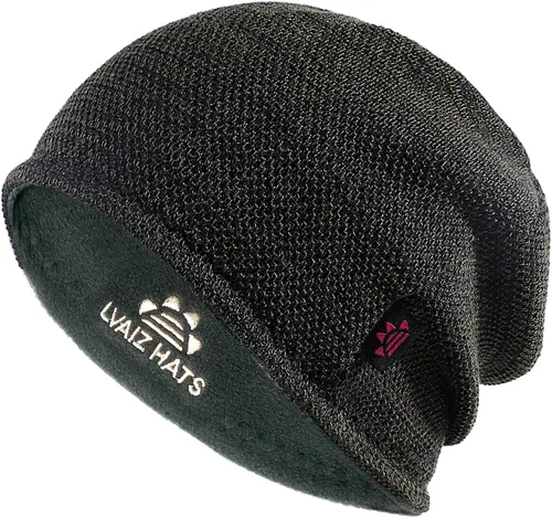 Vista 13 de Lvaiz Winter Beanie for Men Women Warm Fleece Lined Reversible Skull Cap Reversible Soft Warm Fleece Lining, Full Ear Coverage, 3D Hexagonal Crown