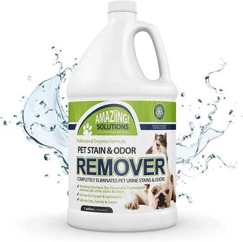 Vista 6 de Removedor de manchas y olores de mascotas, limpiador enzimático, espray eliminador de olores de orina de mascotas, espray limpiador de pisos