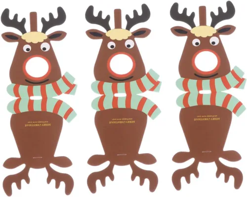 Vista 6 de DOITOOL 25 tarjetas de papel de piruleta de Navidad, alce, reno, caramelo, decoración de ciervos, piruletas, titular de dulces, suministros