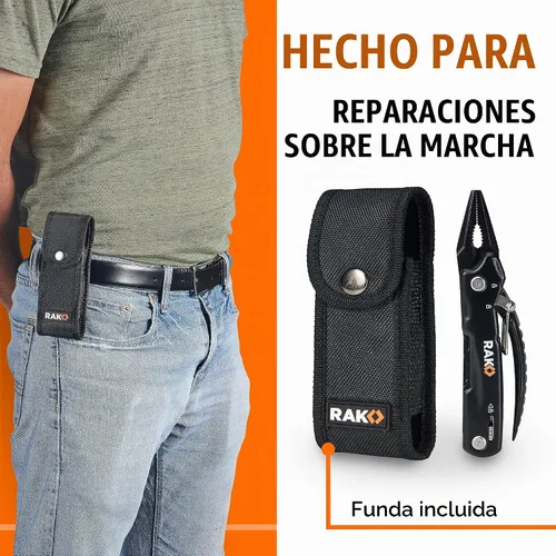 Vista 4 de RAK Pro Tools - Alicates multiherramienta – Regalos únicos geniales para papás que lo tienen todo – Multiherramienta compacta de supervivencia DIY