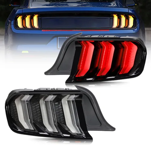 Vista 10 de Luces traseras LED VLAND Compatibles con Ford Mustang 2015-2020 con secuenciales (5 modos - lente roja)