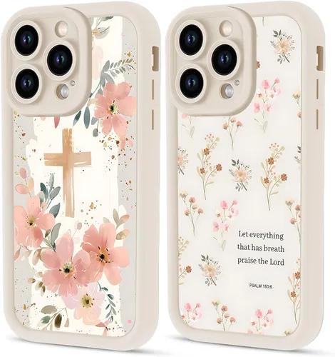 Vista 12 de Paquete de 2 fundas protectoras para iPhone 8 Plus/7 Plus de 5.5 pulgadas con collage de versículos bíblicos de Jesús para mujeres y niñas, diseño