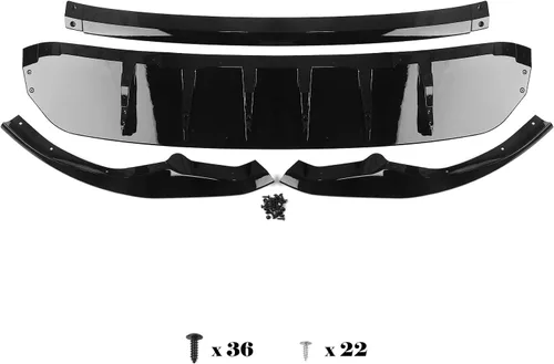 Vista 5 de Kit de carrocería divisor de alerón de parachoques delantero para Audi Q8 2018-2023 SQ8 2019-2023 negro brillante