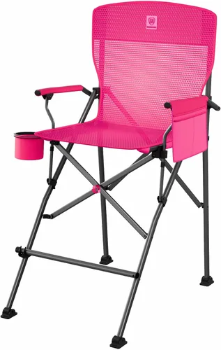 Vista 10 de EVER ADVANCED Textilene - Silla plegable de malla alta de 31 pulgadas, silla de directores portátil, silla de campamento de altura de barra