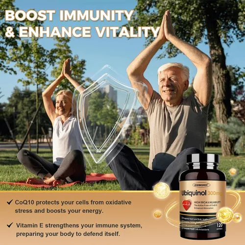 Vista 5 de ZEBORA Ubiquinol CoQ10 - Cápsulas blandas de 300 mg, potente antioxidante 4 en 1 para la salud cardíaca y vascular, esencial para la producción