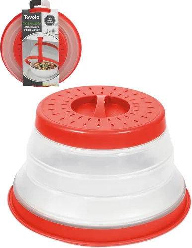 Vista 23 de Tovolo Cubierta antisalpicaduras para microondas para alimentos, mediano (rojo manzana acaramelada) – Tapa protectora antisalpicaduras de silicona