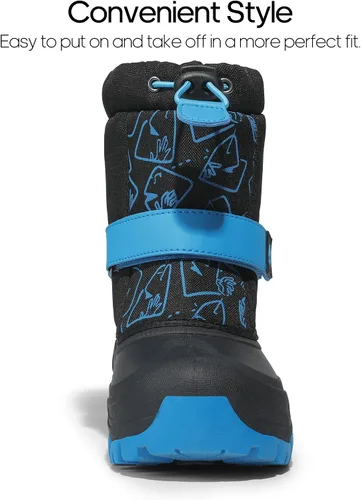 Vista 2 de NORTIV 8 Botas de nieve para niños y niñas, impermeables, para clima frío, botas clásicas para senderismo al aire libre (niños pequeñosniños grandes)