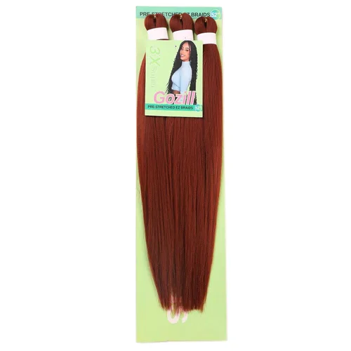Vista 10 de Pelo corto negro trenzado preestirado de 14 pulgadas para trenzas sin nudos, pelo sintético 1B trenzado para trenzas Bob Box