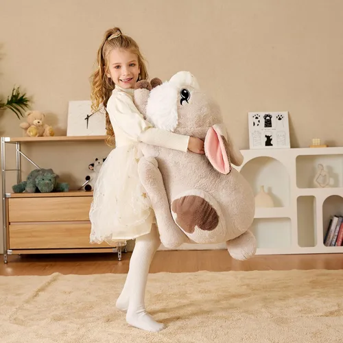Vista 6 de EARTHSOUND Juguete de peluche con diseño de conejo gigante, conejo de 23 pulgadas de tamaño grande, juguetes suaves de tamaño jumbo, lindo y enorme