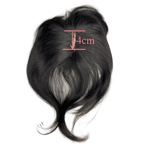 Vista 3 de Anemone Flequillo de cabello humano con clip para mujer, base de encaje de seda 3D, extensión de cabello natural falso para retroceder la línea