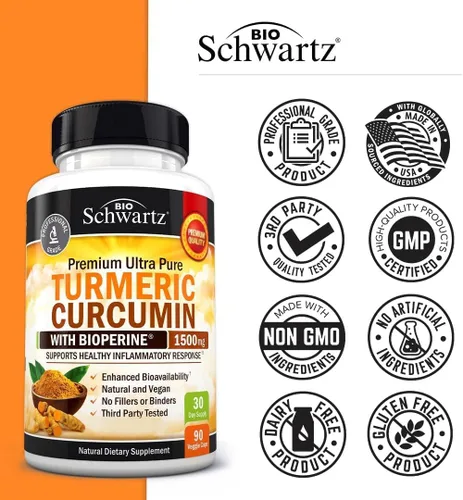 Vista 7 de BioSchwartz Curcumina de cúrcuma 1500 y saúco Sambucus con zinc y vitamina C