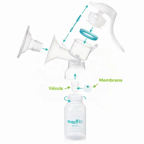 Vista 5 de Evenflo Membranas y válvulas de silicona de repuesto para extractores de leche avanzados (2 de cada uno)