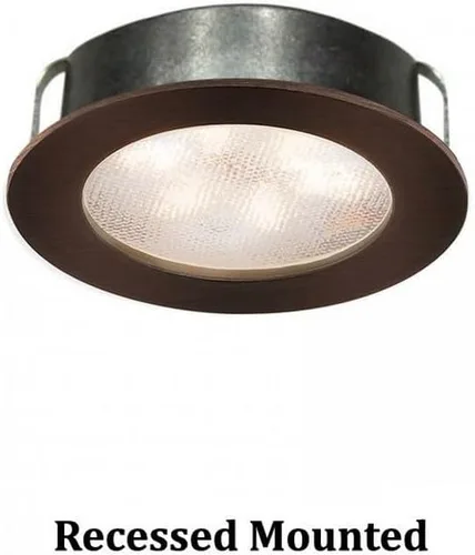 Vista 5 de WAC Lighting HR-LED87-27-BN Luz LED de botón redonda blanca suave de 3000K, níquel cepillado