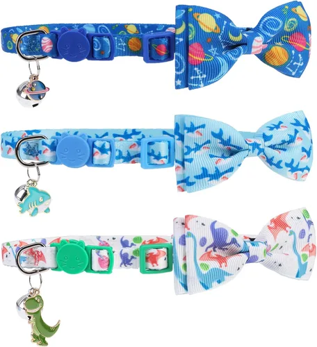 Vista 21 de PUPTECK Airtag - Collar de gato ajustable con campanas, collar de gatito ajustable para niñas y niños pequeños, cachorro, conejito, bonito accesorio