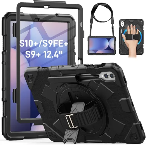Vista 10 de HXCASEAC Funda para Samsung Galaxy Tab S11 (2025) de 11 pulgadas, diseño a prueba de golpes con protector de pantalla/correa de mano/soporte para S