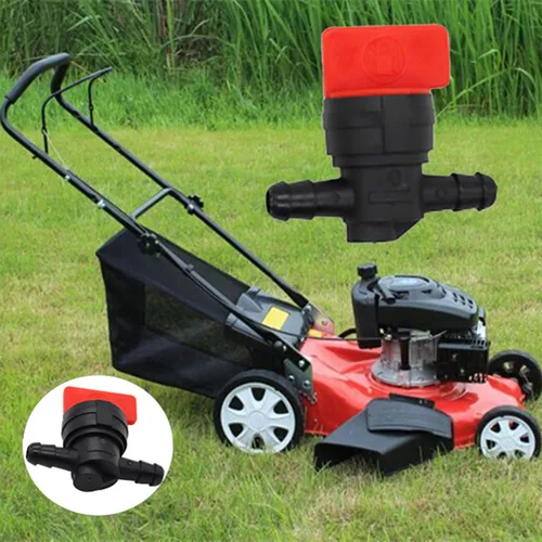Vista 8 de Válvula de corte en ángulo recto de 1/4 "y válvula de cierre de combustible en línea, válvula de gas recta con abrazaderas para Briggs & Stratton