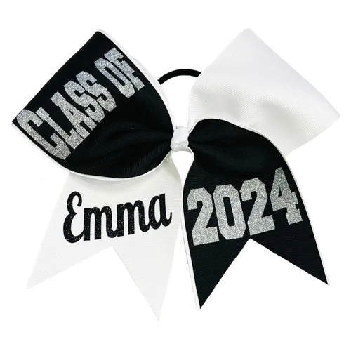 Vista 4 de Class of" Senior Tick Tock Cheer Hair Bow - Regalos de graduación