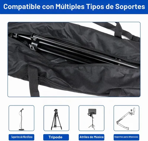 Vista 3 de Funda de transporte para trípode, bolsa de trípode Oxford 600D de 30 pulgadas con correas para el hombro y asas duales, cremalleras completas