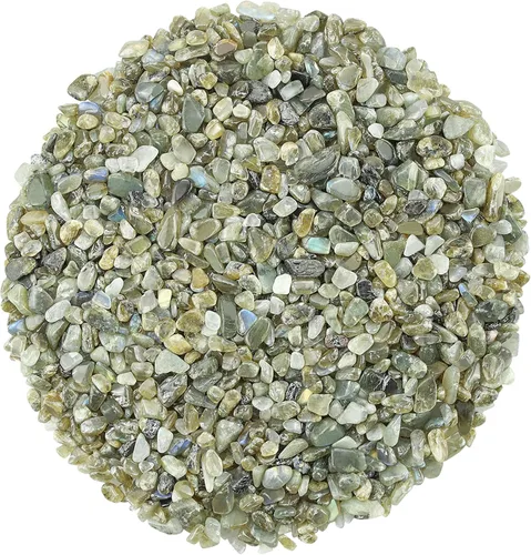 Vista 15 de ZHIYUXI Relleno de florero de fluorita de cristal, 0.22 libras, chips curativos pulidos para decoración, grava para pecera, plantas suculentas