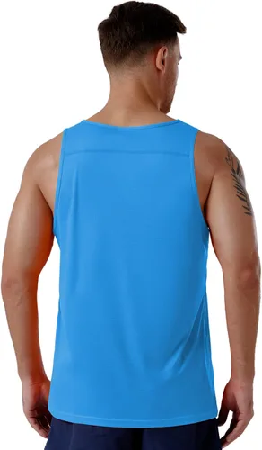 Vista 2 de CQC Camisetas sin mangas para hombre gimnasio entrenamiento correr secado rápido camiseta sin mangas para playa natación muscular atlética