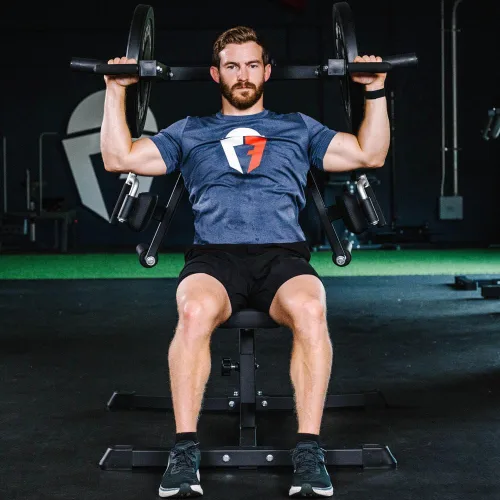 Vista 4 de Titan Fitness Máquina de prensa de hombros y deltoides cargada con placa, capacidad de 700 libras, entrenamiento de fuerza superior del cuerpo