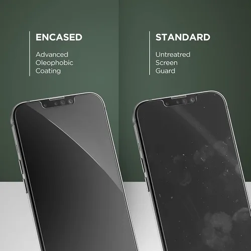 Vista 4 de Encased DEFCON-2 - Protector de pantalla diseñado para iPhone 13 (flexible), alternativa de vidrio con tecnología S-Flex inastillable (2021)