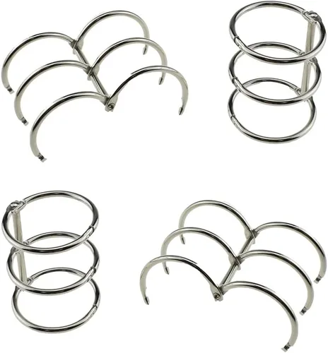 Vista 7 de HAHIYO 5 piezas de oro de 0.787 in de diámetro interior de metal de 3 anillos sueltos de hojas sueltas para libros, anillos de acero inoxidable