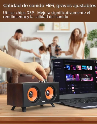 Vista 4 de 【Actualización 2026】 Altavoces de computadora USB 2.1 con subwoofer, altavoces de PC de 3.5mm/USB con subwoofer, modos PC/entrada