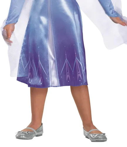 Vista 5 de Disney Elsa Frozen 2 - Disfraz clásico de Halloween para niña azul 2T