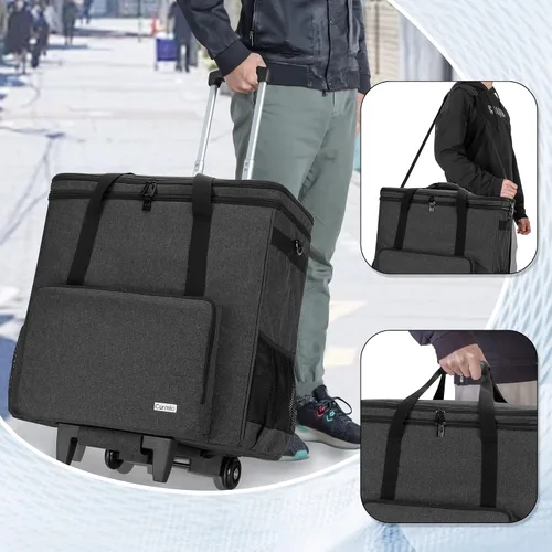Vista 4 de CURMIO Estuche de transporte para PC, bolsa de torre de escritorio de doble Negro