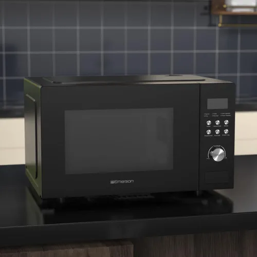 Vista 11 de Emerson MW1101B-A Horno microondas de encimera con control de botón, pantalla LED de 1000 W, 10 niveles de potencia, 6 menús automáticos, plato