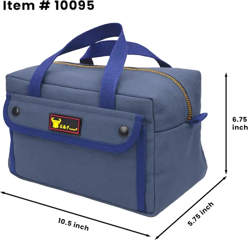 Vista 2 de Bolsa de lona encerada multiusos estilo militar, resistente al agua, correa ajustable, totalmente forrada, cierre de doble cremallera, uso pesado