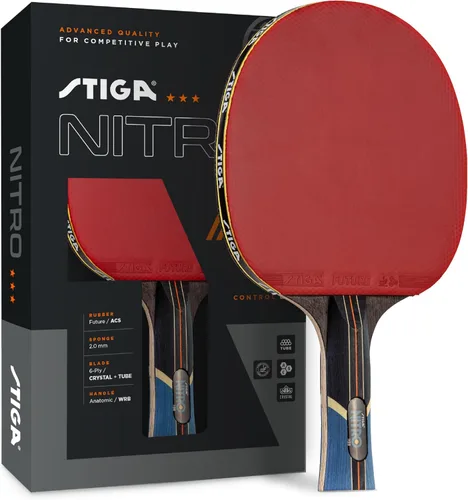 Vista 9 de STIGA Ping Pong Paddles - 2mm Tournament-Approved Sponge - Flared Handle for Enhanced Control - Competitive Table Tennis Racket for Family Fun