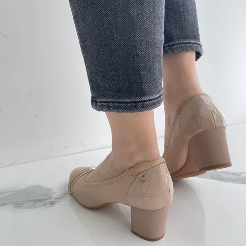 Vista 4 de JENN ARDOR Zapatos de tacón bajo con punta redonda cerrada, zapatos de vestir clásicos de media cuadrada, para boda, fiesta, oficina, 2 pulgadas