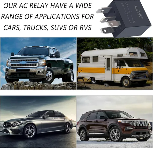 Vista 7 de 2 relés de 4 pines, 30A, 12V para automóvil - Relé de arranque resistente multiusos - Accesorios automotrices universales con diseño impermeable
