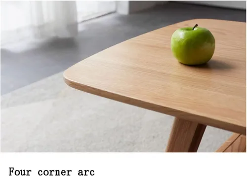 Vista 5 de Mesa de centro 100% de madera maciza con estante de almacenamiento abierto, mesa de centro baja de roble, mesa de estudio moderna japonesa para sala