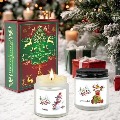 Vista 9 de Velas perfumadas de Navidad para el hogar, juego de 6 unidades, tarro de 21 onzas, regalo perfecto para mujeres, compañeros de trabajo, novia/amigos