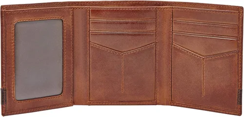 Vista 7 de Cartera de piel plegada para hombre Fossil