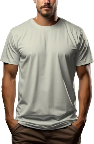 Vista 10 de Camiseta de alta calidad para hombre, 7.1 oz/yd² de algodón puro con cuello redondo