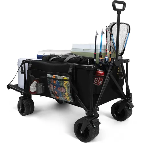 Vista 13 de REDCAMP Carro Plegable para Perros con Extremo Trasero Extensible de Servicio Pesado, 220L Carrito Utilitario Plegable Grande Cochecito para Perros