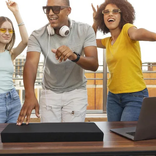 Vista 7 de Funda antipolvo elástica compatible con el controlador Pioneer DJ DDJ-FLX4, funda protectora de vellón suave de elastano con banda elástica
