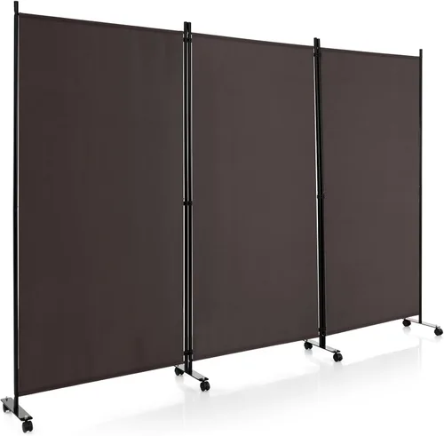 Vista 11 de Giantex Divisor de Habitación Panel Individual Grande, 73''A x 73''Al Pantalla de Privacidad con Ruedas Bloqueables, Panel Divisor de Habitación
