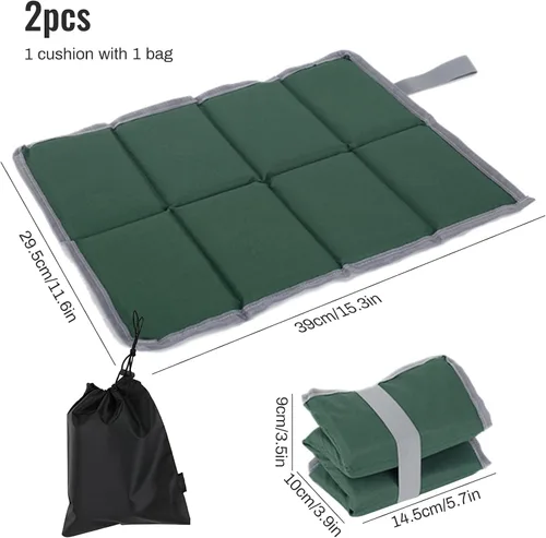 Vista 2 de Almohadilla para sentarse, 2 almohadillas de espuma para asiento de senderismo, impermeables, con bolsas de almacenamiento, alfombrilla de espuma