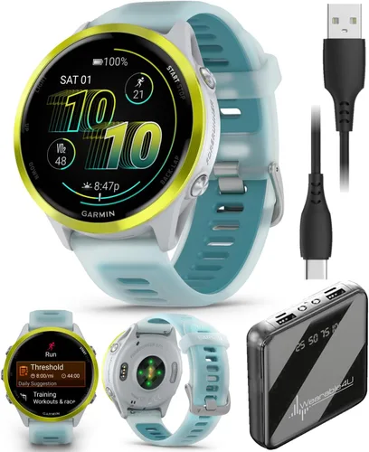 Vista 7 de Garmin Forerunner 570 42mm reloj inteligente avanzado GPS para correr y triatlón, pantalla AMOLED, entrenamiento y recuperación, aluminio azul
