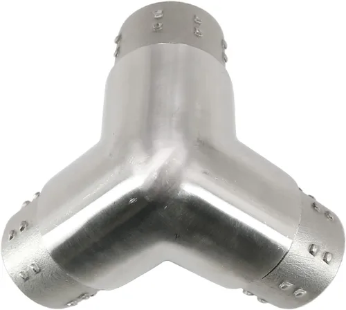 Vista 2 de Conector de barandilla de acero inoxidable 316, conector de codo de carpintero empotrado con forma de esquina de 3 vías para tubería de calibre 16