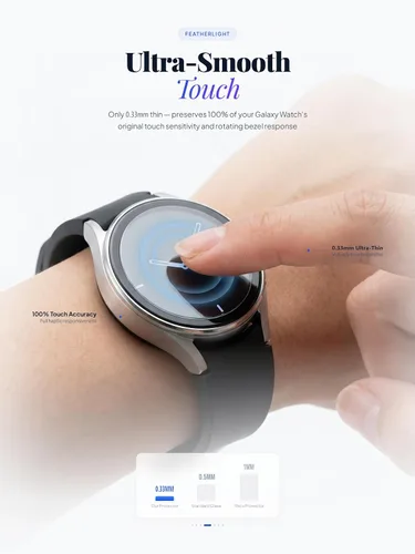 Vista 7 de Protector de pantalla para Samsung Galaxy Watch 4 Classic de 1.654 pulgadas. 【1.654 pulgadas es tamaño de la esfera, no es protector
