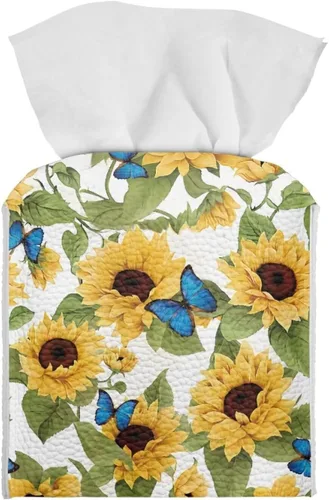 Vista 37 de 250th Anniversary Square Tissue Box Cover Pu Leather Tissue Holder Facial Paper Cover Waterproof Toilet Paper Holder for Bathroom Bedroom Modern