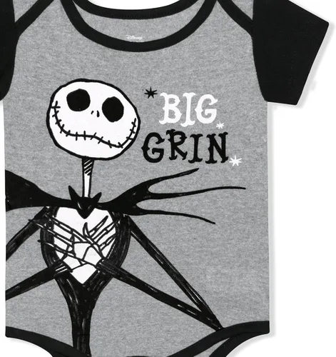 Vista 3 de Disney Nightmare Before Christmas Baby Boys Body para bebés - GrisNegro